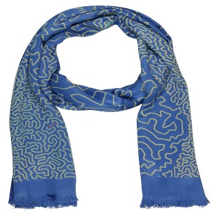 Digital Print Stole - Dark Blue